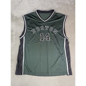 Boston #14 Basketball Jersey Green Black Mesh Sleeveless Adult Sz 2XL